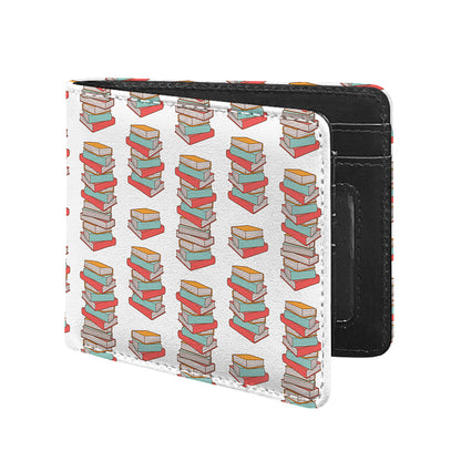 Pile Of Reading Books Pattern Print Bifold Wallet