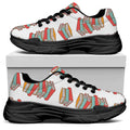 Pile Of Reading Books Pattern Print Black Chunky Shoes