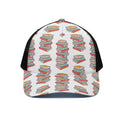 Pile Of Reading Books Pattern Print Black Mesh Trucker Hat