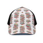 Pile Of Reading Books Pattern Print Black Mesh Trucker Cap
