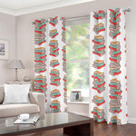 Pile Of Reading Books Pattern Print Blackout Grommet Curtains