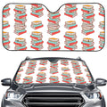 Pile Of Reading Books Pattern Print Car Windshield Sun Shade