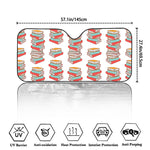 Pile Of Reading Books Pattern Print Car Windshield Sun Shade