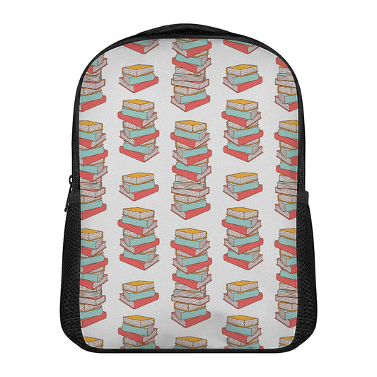 Pile Of Reading Books Pattern Print Casual Backpack