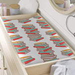 Pile Of Reading Books Pattern Print Changing Pad Cover