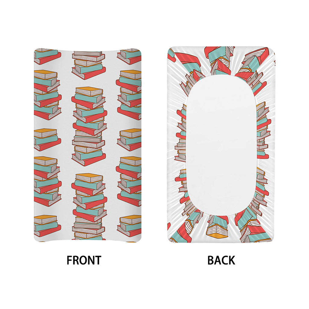 Pile Of Reading Books Pattern Print Changing Pad Cover