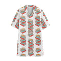 Pile Of Reading Books Pattern Print Cotton Hawaiian Shirt