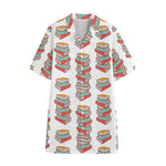 Pile Of Reading Books Pattern Print Cotton Hawaiian Shirt
