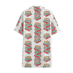 Pile Of Reading Books Pattern Print Cotton Hawaiian Shirt