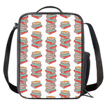 Pile Of Reading Books Pattern Print Crossbody Lunch Bag