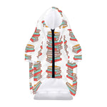 Pile Of Reading Books Pattern Print Dog Zip Up Hoodie