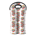 Pile Of Reading Books Pattern Print Double Neoprene Wine Tote