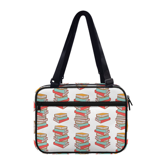 Pile Of Reading Books Pattern Print Double Strap Bible Bag