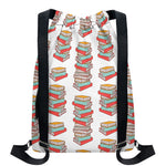 Pile Of Reading Books Pattern Print Drawstring Backpack