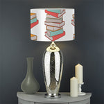Pile Of Reading Books Pattern Print Drum Lamp Shade