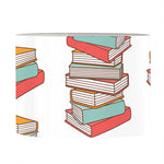 Pile Of Reading Books Pattern Print Drum Lamp Shade