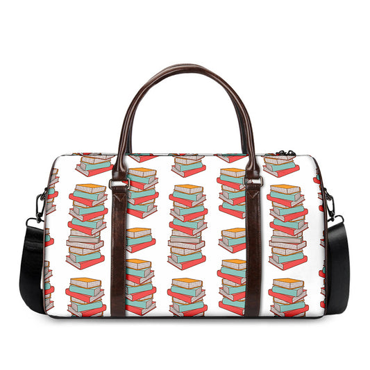 Pile Of Reading Books Pattern Print Duffle Bag