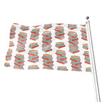 Pile Of Reading Books Pattern Print Flag