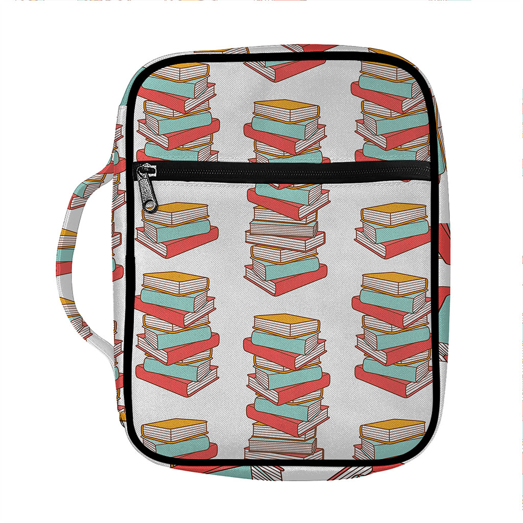 Pile Of Reading Books Pattern Print Front Pocket Bible Bag
