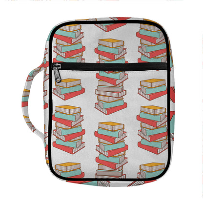 Pile Of Reading Books Pattern Print Front Pocket Bible Bag