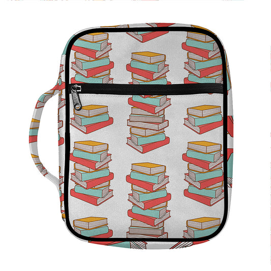 Pile Of Reading Books Pattern Print Front Pocket Bible Bag