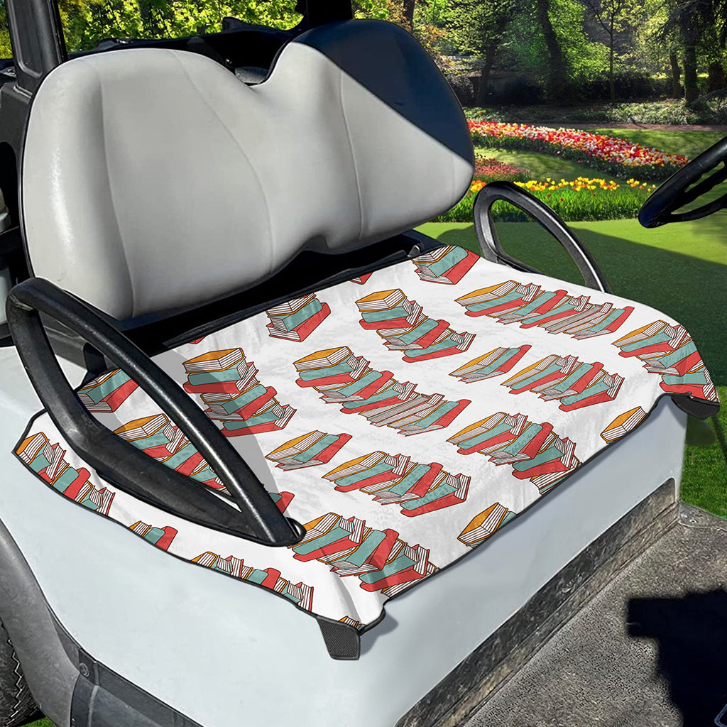 Pile Of Reading Books Pattern Print Golf Cart Seat Cover