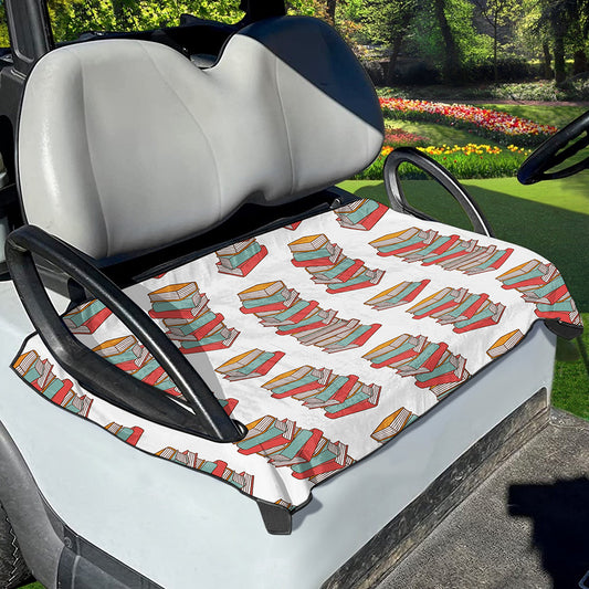Pile Of Reading Books Pattern Print Golf Cart Seat Cover