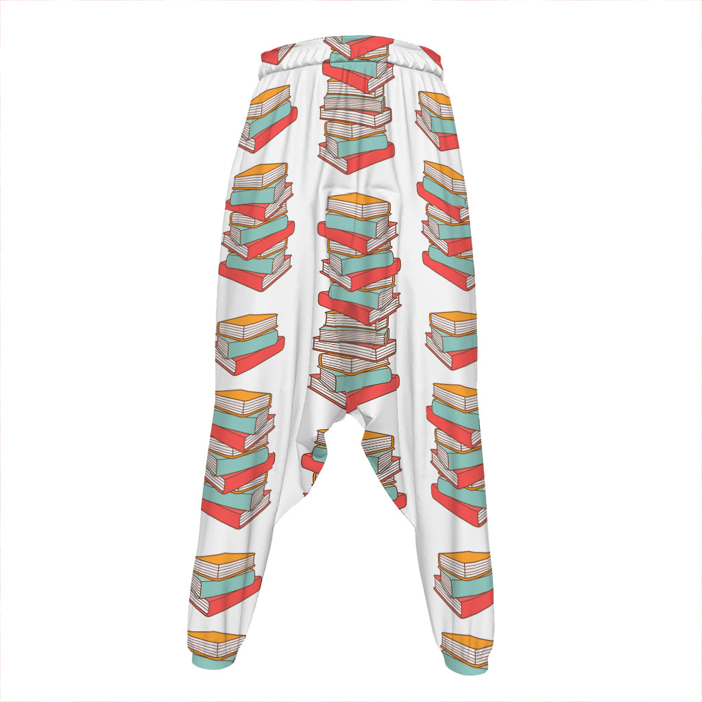 Pile Of Reading Books Pattern Print Hammer Pants