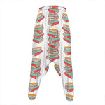 Pile Of Reading Books Pattern Print Hammer Pants