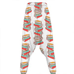 Pile Of Reading Books Pattern Print Hammer Pants