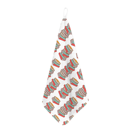 Pile Of Reading Books Pattern Print Hand Towel
