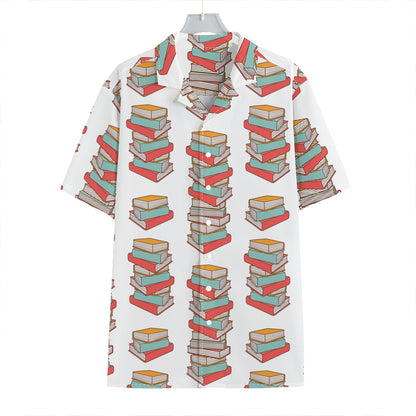 Pile Of Reading Books Pattern Print Hawaiian Shirt