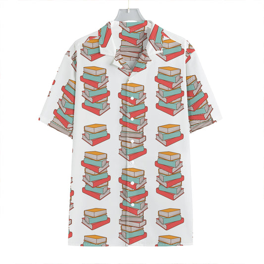 Pile Of Reading Books Pattern Print Hawaiian Shirt