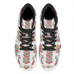 Pile Of Reading Books Pattern Print High Top Leather Sneakers