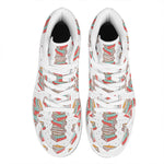 Pile Of Reading Books Pattern Print High Top Leather Sneakers