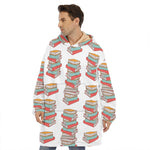 Pile Of Reading Books Pattern Print Hoodie Blanket