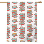 Pile Of Reading Books Pattern Print House Flag