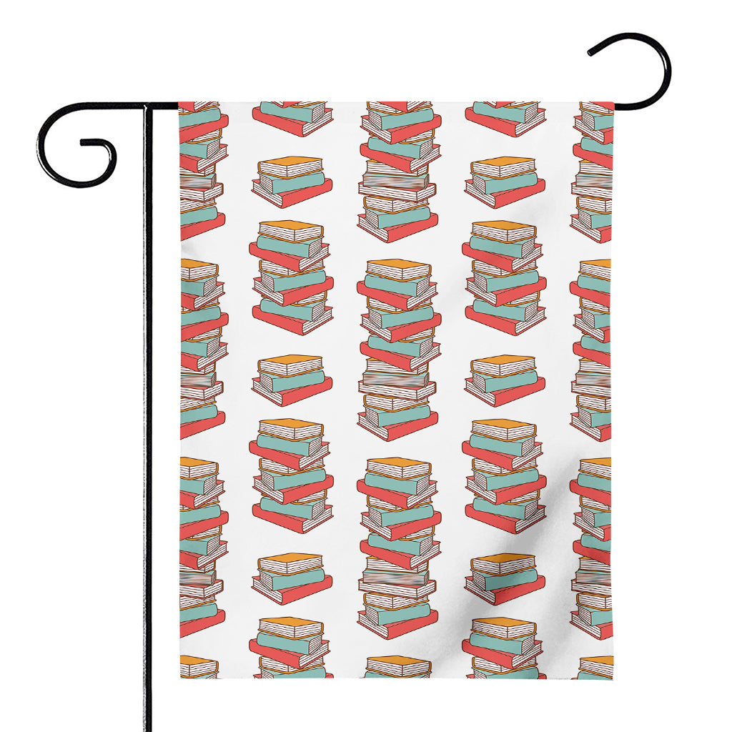Pile Of Reading Books Pattern Print House Flag
