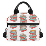 Pile Of Reading Books Pattern Print Insulated Lunch Bag