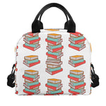 Pile Of Reading Books Pattern Print Insulated Lunch Bag