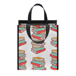 Pile Of Reading Books Pattern Print Insulated Lunch Tote