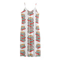 Pile Of Reading Books Pattern Print Jersey Midi Cami Dress