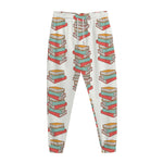 Pile Of Reading Books Pattern Print Jogger Pants