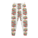 Pile Of Reading Books Pattern Print Jogger Pants