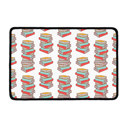 Pile Of Reading Books Pattern Print Kitchen Mat