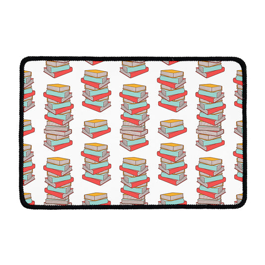 Pile Of Reading Books Pattern Print Kitchen Mat
