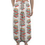 Pile Of Reading Books Pattern Print Lantern Pants
