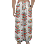 Pile Of Reading Books Pattern Print Lantern Pants