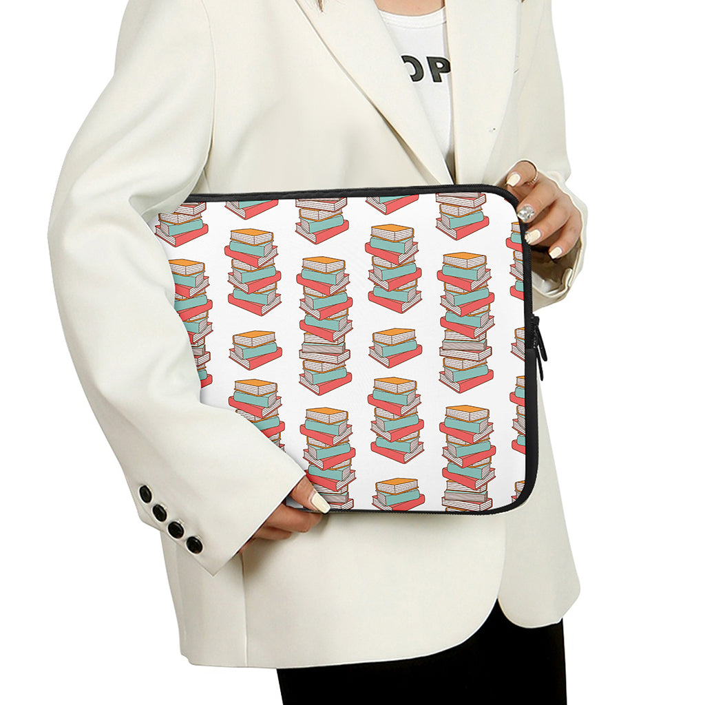 Pile Of Reading Books Pattern Print Laptop Sleeve