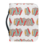 Pile Of Reading Books Pattern Print Leather Bible Cover